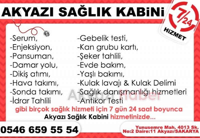 Sağlık Kabini 7 Gün 24 saat hizmetinizde
