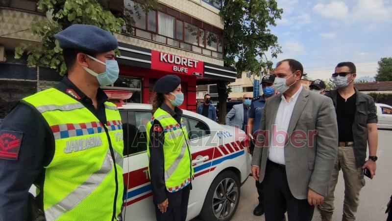 Vali Kaldırım Akyazıda uygulama noktalarını denetledi