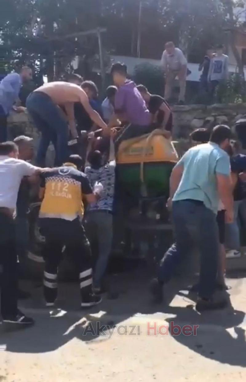 Korku dolu anlar İki çocuğun ayakları sıkıştı!