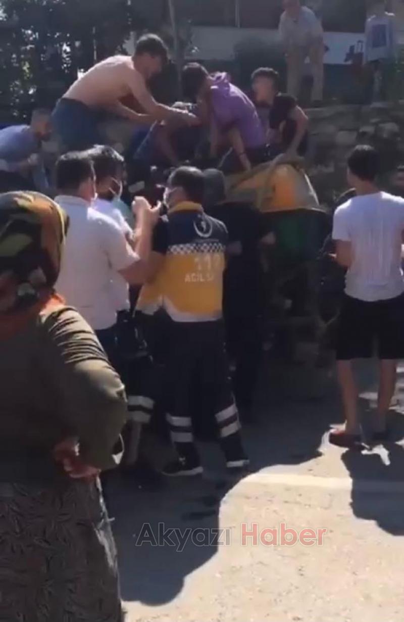Korku dolu anlar İki çocuğun ayakları sıkıştı!