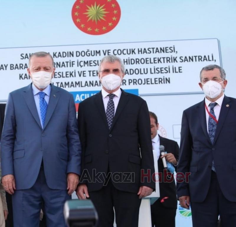 Sakarya'da Cumhurbaşkanı Erdoğan'a coşkulu karşılama