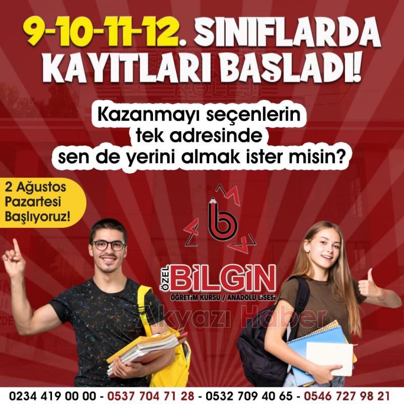 Akyazı Bilgin Eğitim Kurumlarında kayıtlar başladı