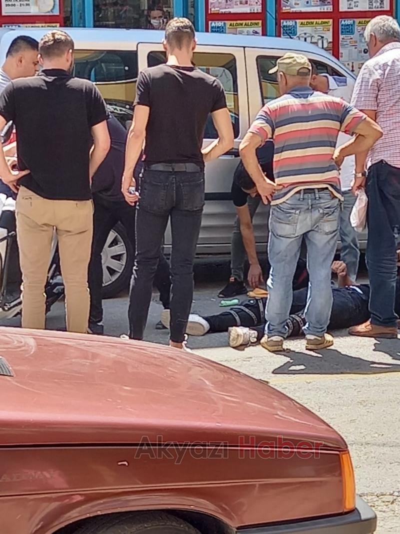 Sollama yaparken motosikletliye çarptı