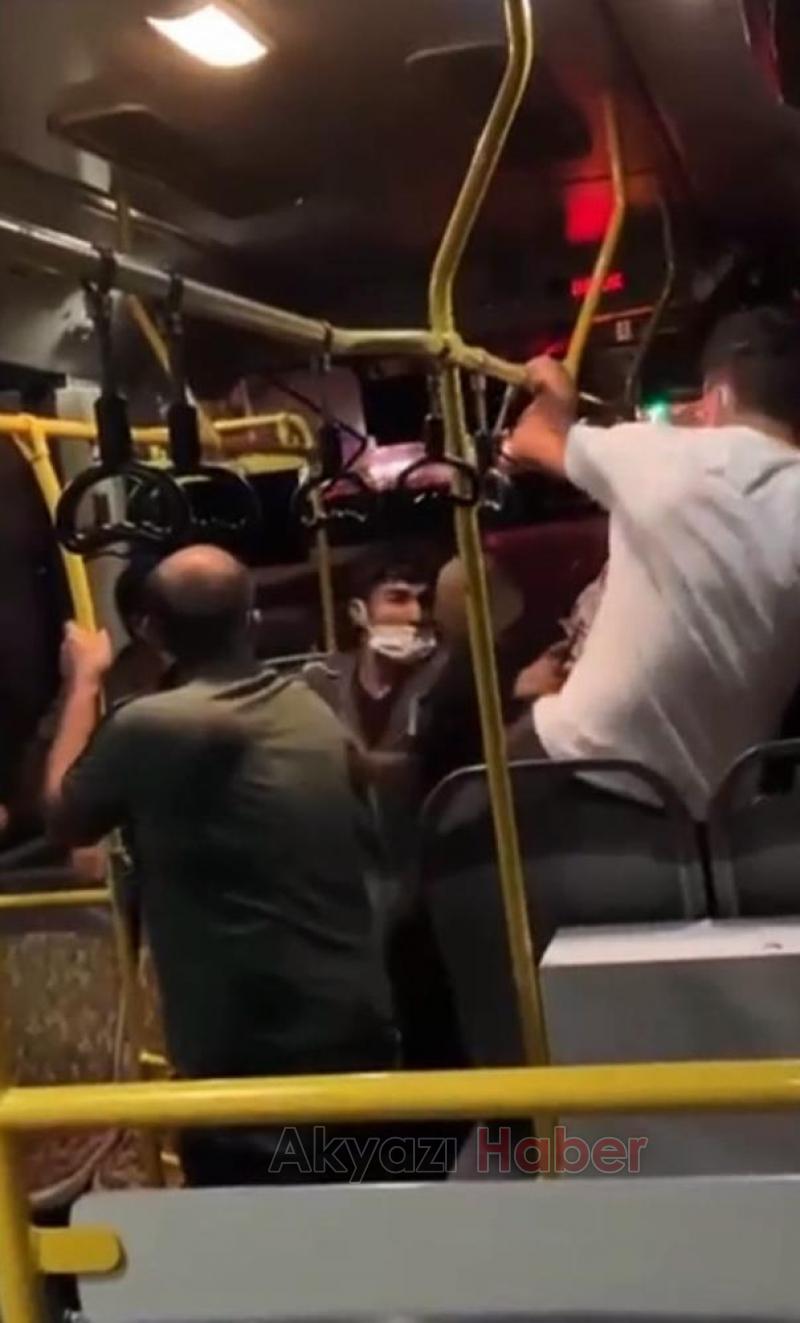 Otobüste tekme ve yumruklar havada uçuştu