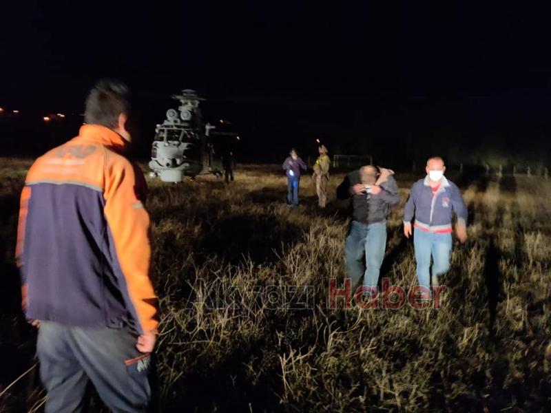 Askeri helikopterle kurtarıldılar