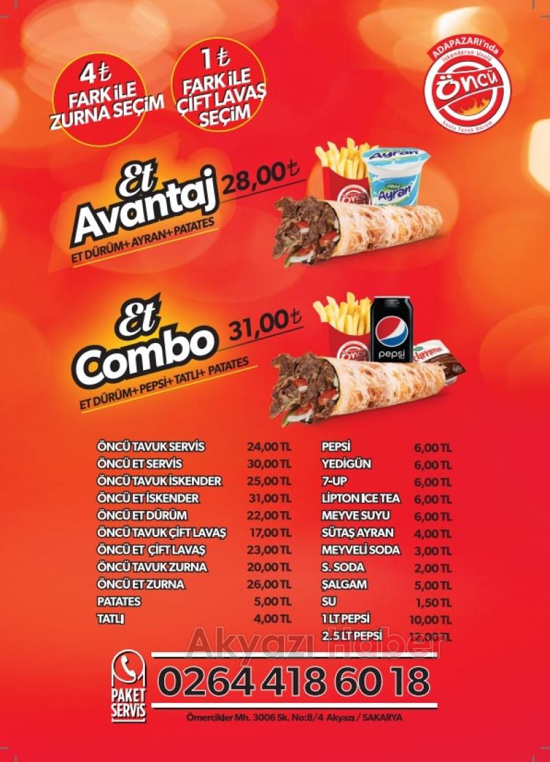 Öncü Döner'den açılışa özel menüler