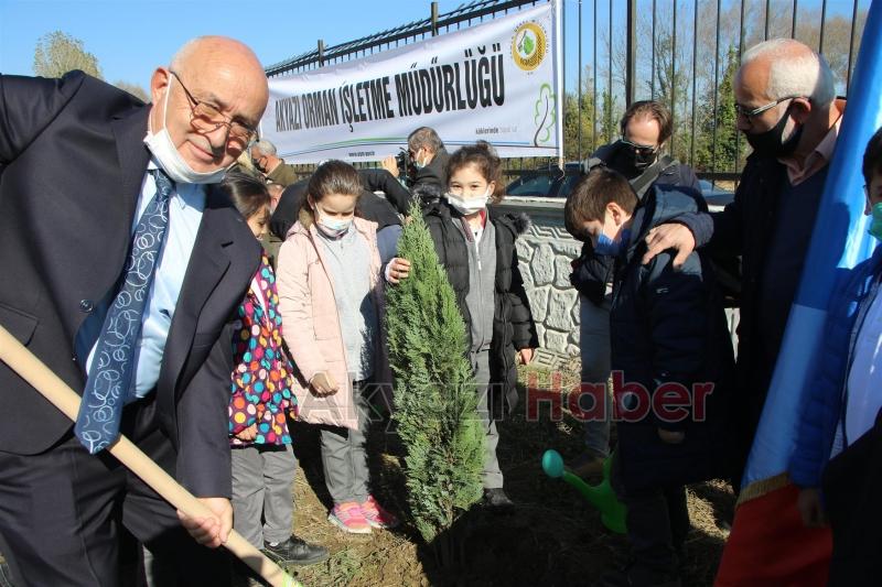 Akyazı'da geleceğe nefes olacak yeni fidanlar toprakla buluştu
