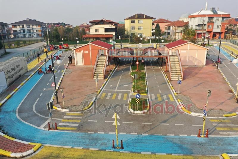 Akyazı Belediyesi Trafik Parkına tatilde yoğun ilgi