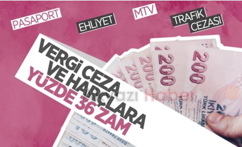 2022 yılının vergi, ceza ve harç zamları belli oldu