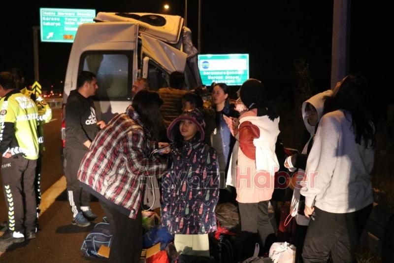 TEM'deki kazada 5 sporcu dehşeti yaşadı