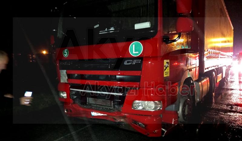 Ormanköy'de tır otomobili biçti