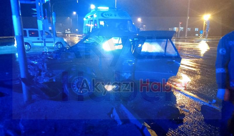 Ormanköy'de tır otomobili biçti