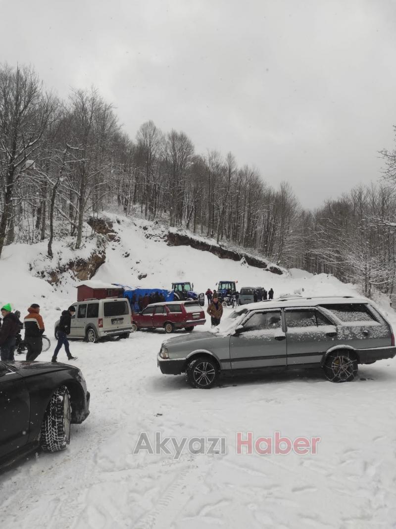 Kar keyfi için Güzlek'e akın ettiler