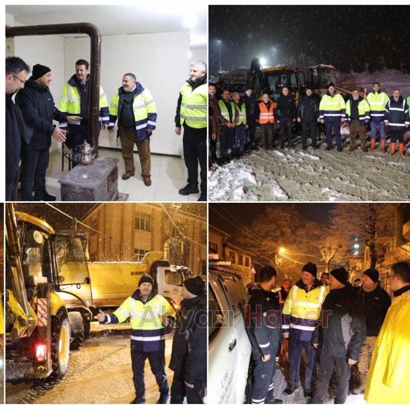 Akyazı'da Vali, Kaymakam ve Belediye Başkanı sahadaydı