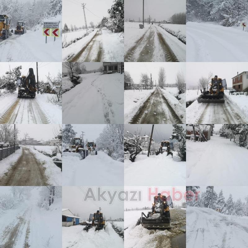 Akyazı Belediyesi karla mücadele için sahada