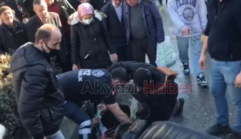 Akyazı çarşı içinde kaza: 1 yaralı