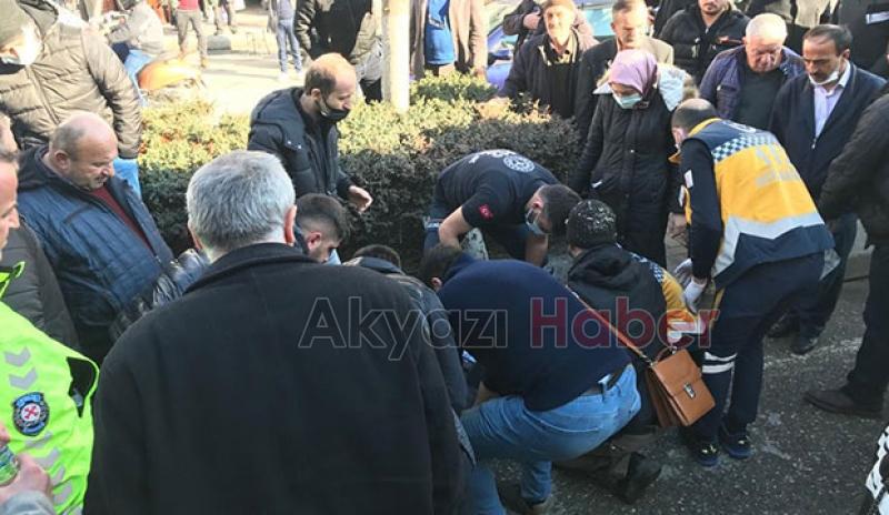 Akyazı çarşı içinde kaza: 1 yaralı