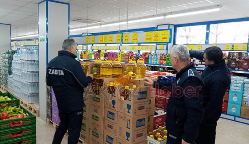  Zabıta ekipleri market denetiminde