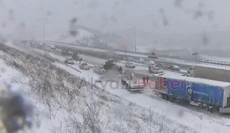 Kuzey Marmara Otoyolunda 7 araçlı kaza