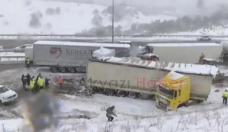 Kuzey Marmara Otoyolunda 7 araçlı kaza