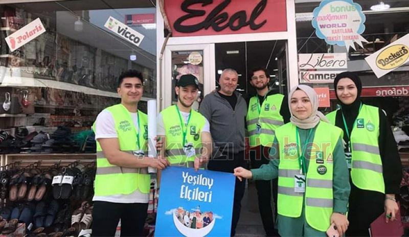 Yeşilay Elçileri Projesine Esnaf ve Müşterilerden Tam Destek 
