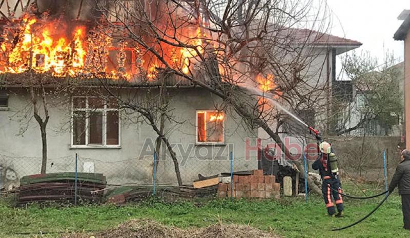 Akyazı'da ev alevlere teslim oldu