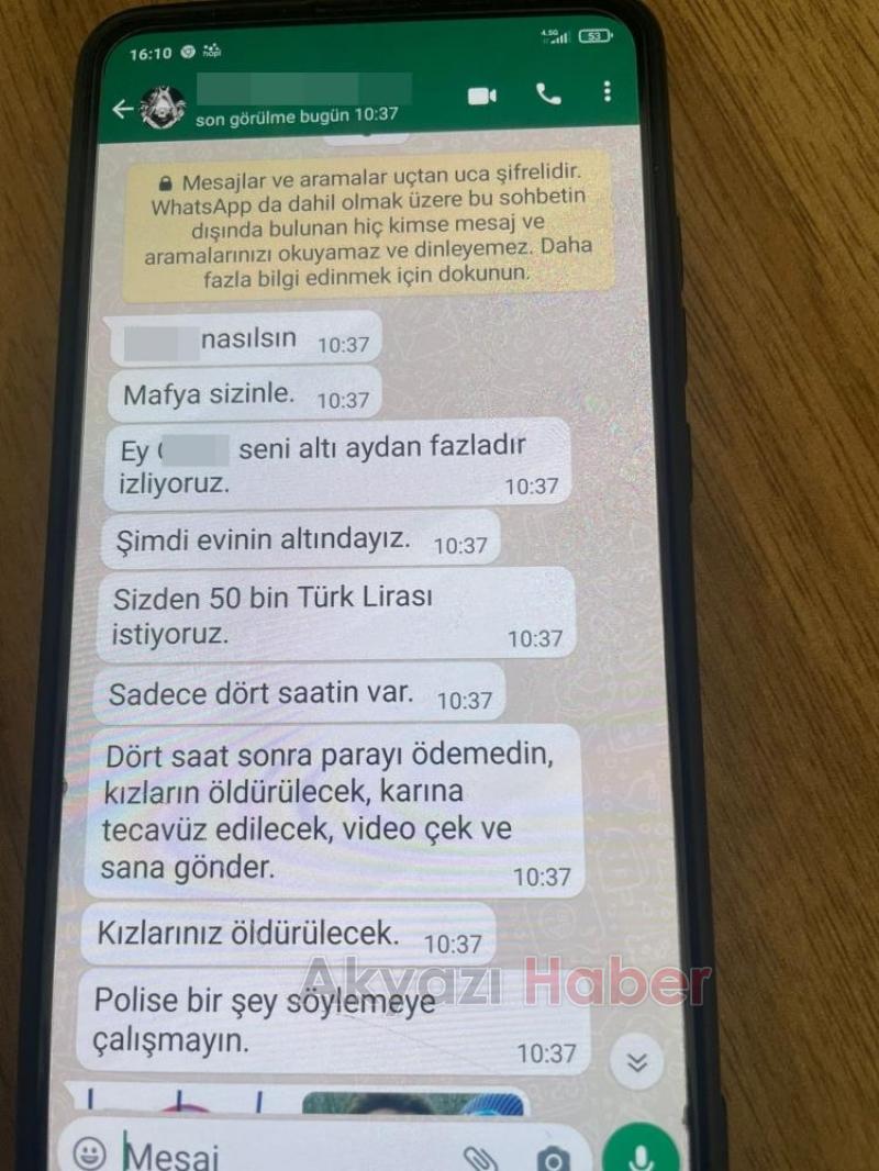 Eşine tecavüzle tehdit edip haraç istediler