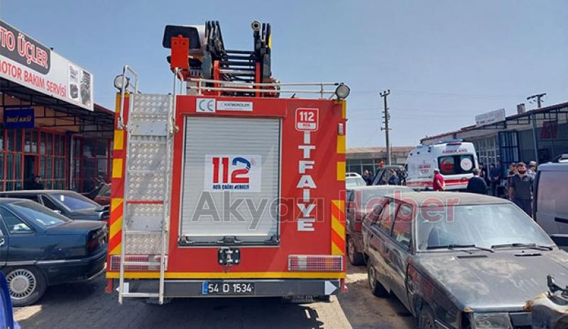 Akyazı sanayide yakıt deposu patladı