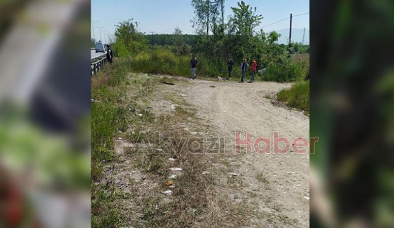 Akyazı'da otomobil şarampole uçtu