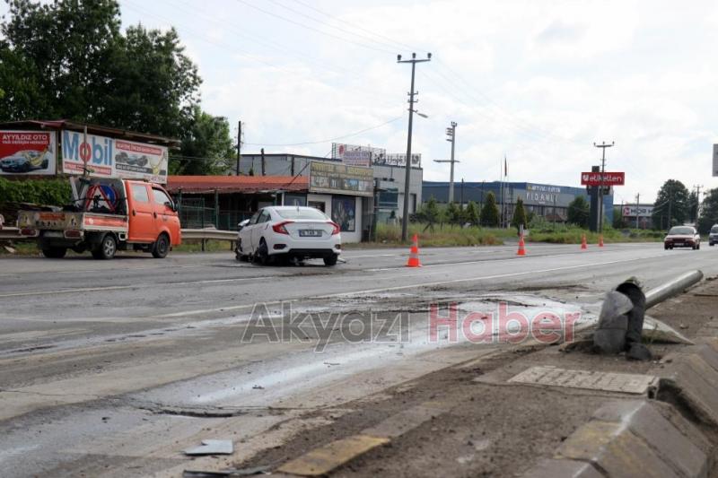 Hurdaya dönen otomobilden yara almadan kurtuldu