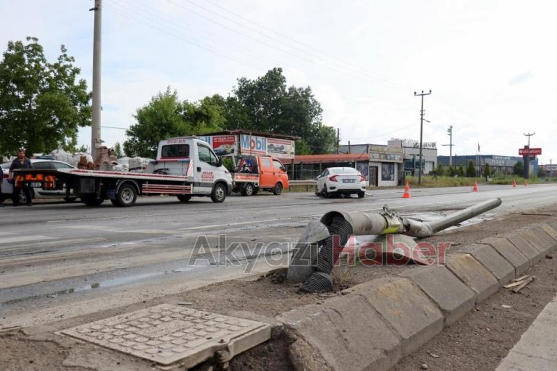 Hurdaya dönen otomobilden yara almadan kurtuldu