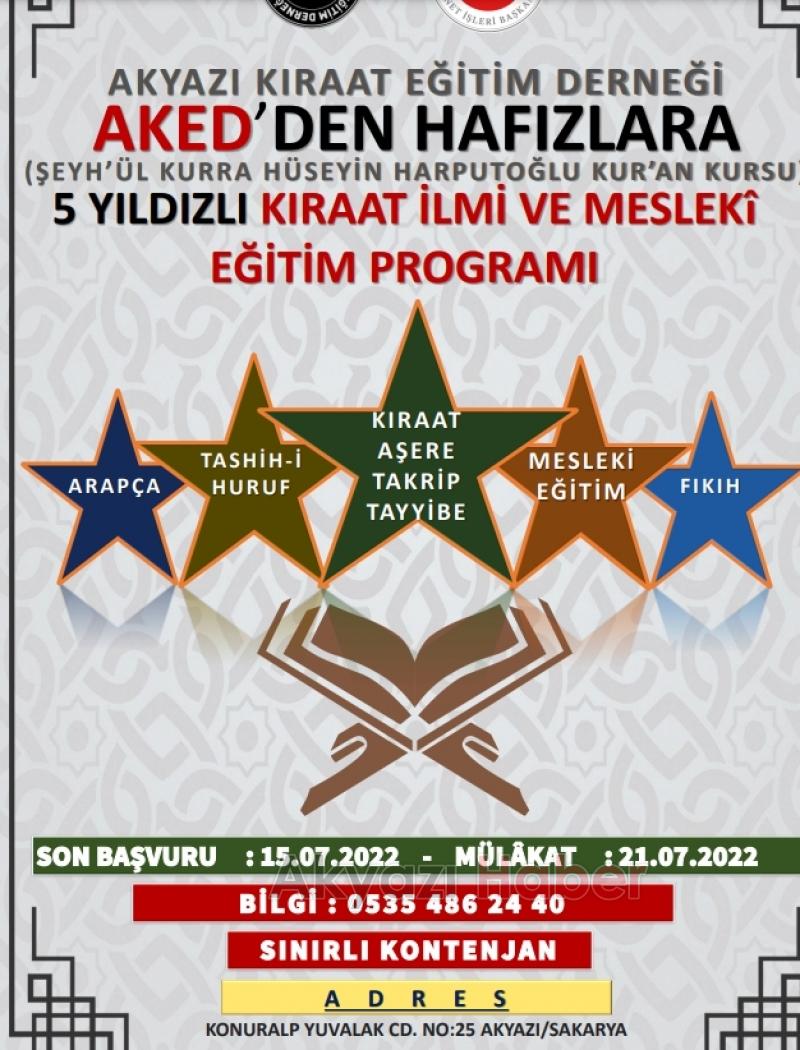 Akyazı Kıraat Eğitim Derneği gelecek yılın programını açıkladı