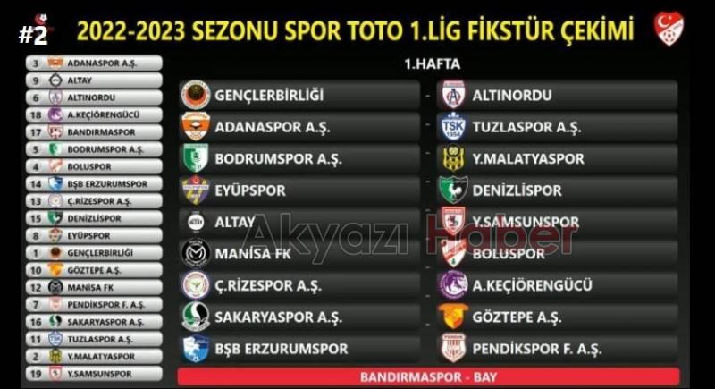 Sakaryaspor'un fikstürü belli oldu