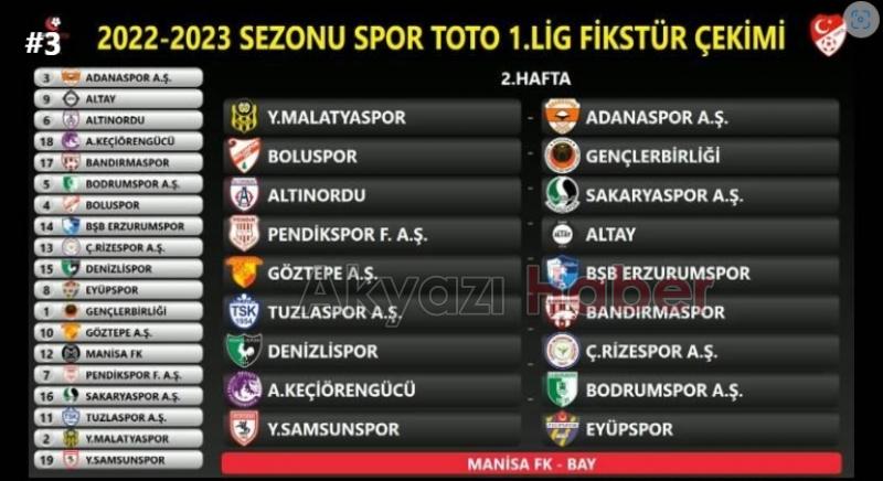 Sakaryaspor'un fikstürü belli oldu