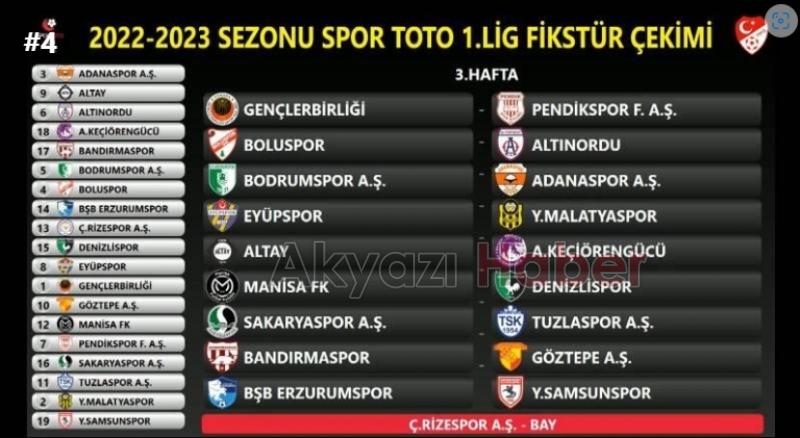 Sakaryaspor'un fikstürü belli oldu