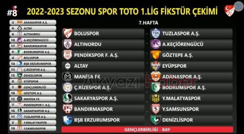 Sakaryaspor'un fikstürü belli oldu