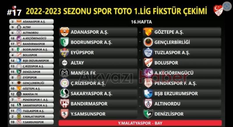 Sakaryaspor'un fikstürü belli oldu