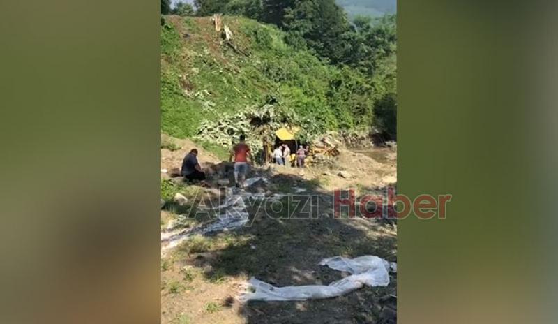 Çamlıca'da kepçe uçuruma yuvarlandı