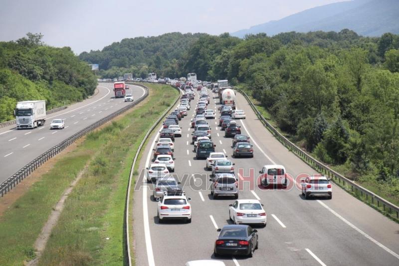 Bayram trafiği havadan görüntülendi