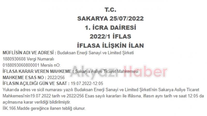 Sakaryalı o şirket iflas etti