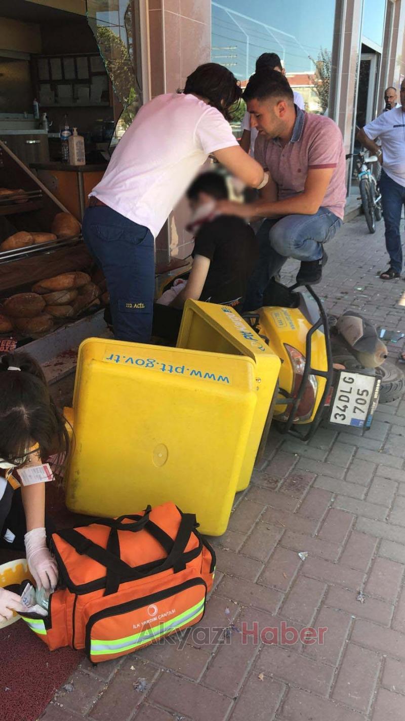 PTT'nin motosikletini çaldı kaçarken fırına girdi