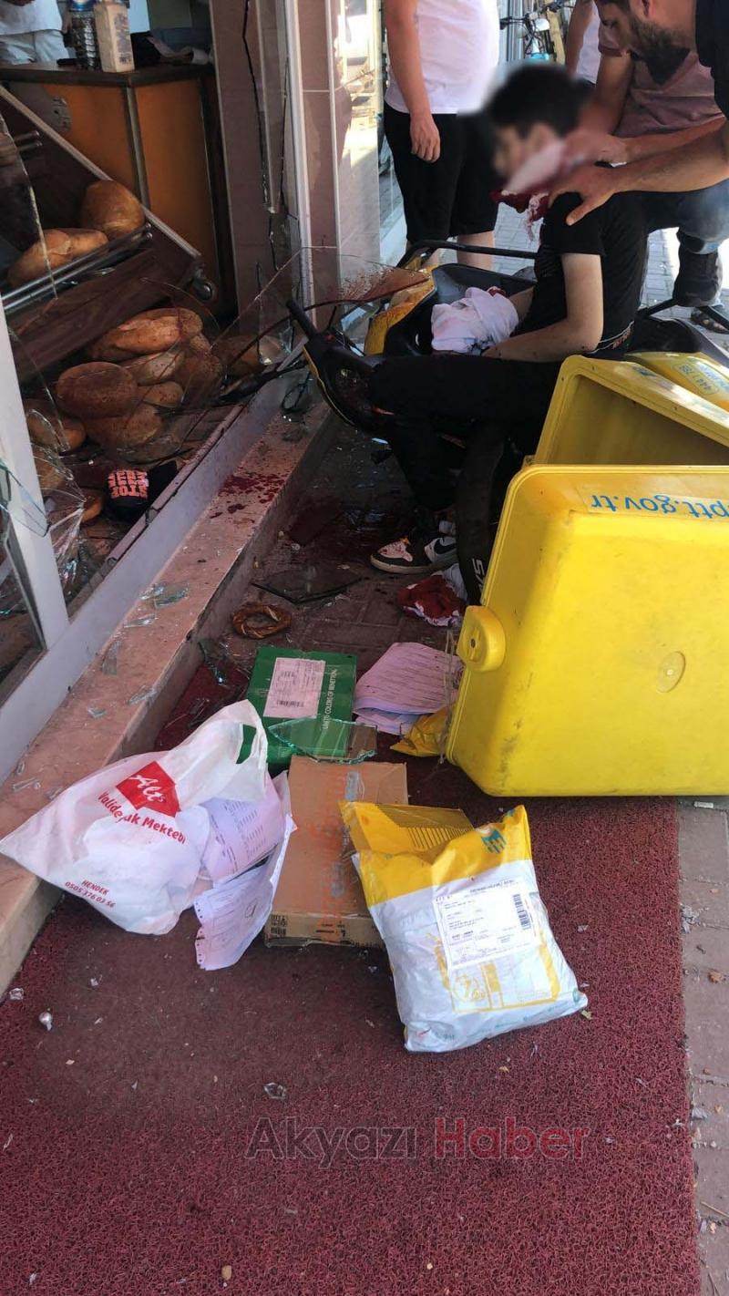 PTT'nin motosikletini çaldı kaçarken fırına girdi