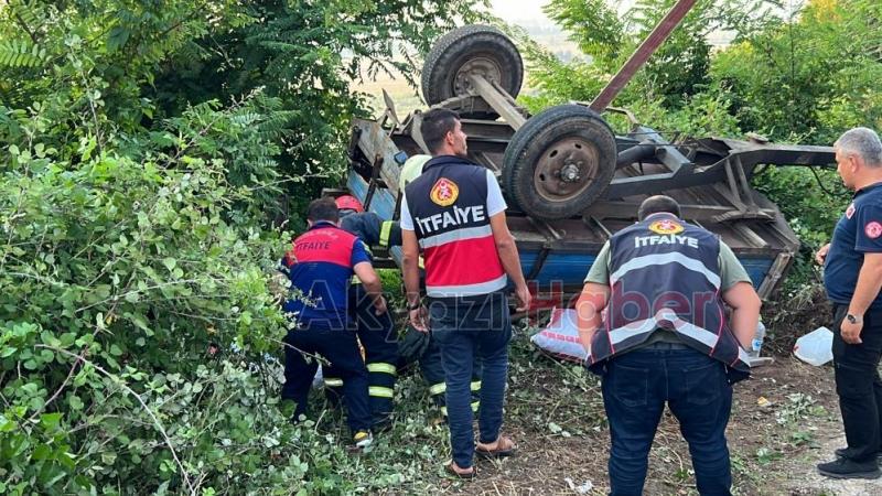 Fındık işçilerinin bulunduğu römork devrildi: 1 ölü, 12 yaralı