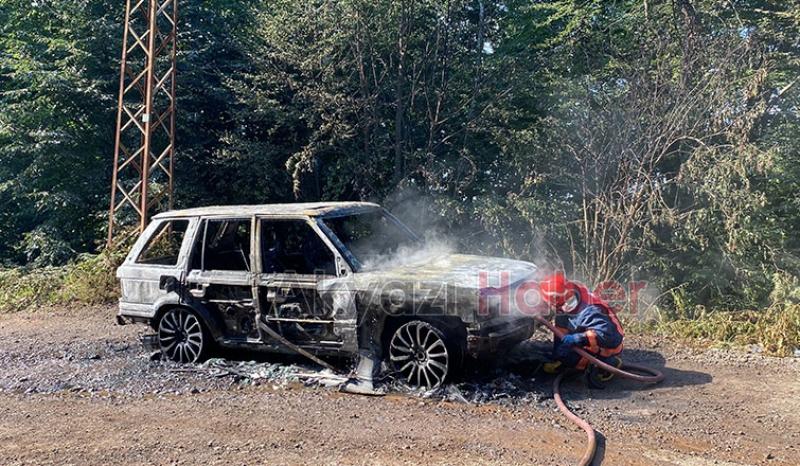 Lüks cip yayla yolunda yandı