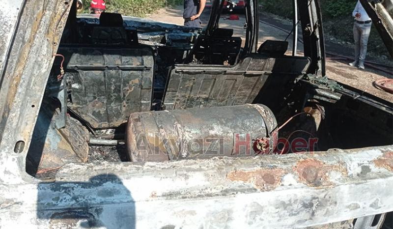 Lüks cip yayla yolunda yandı