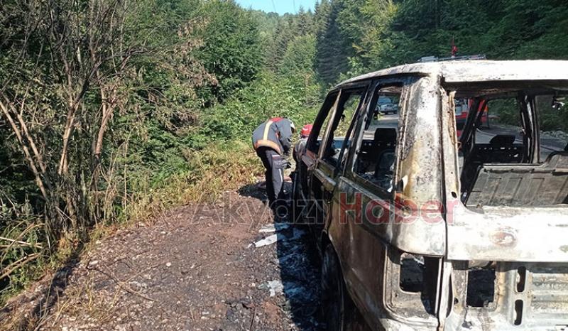 Lüks cip yayla yolunda yandı