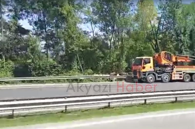 TEM'de korkutan kaza