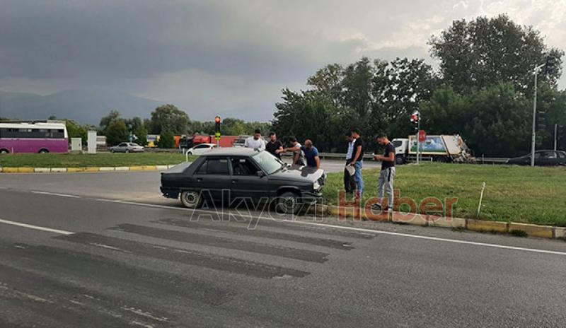 Hastane kavşağında korkutan kaza