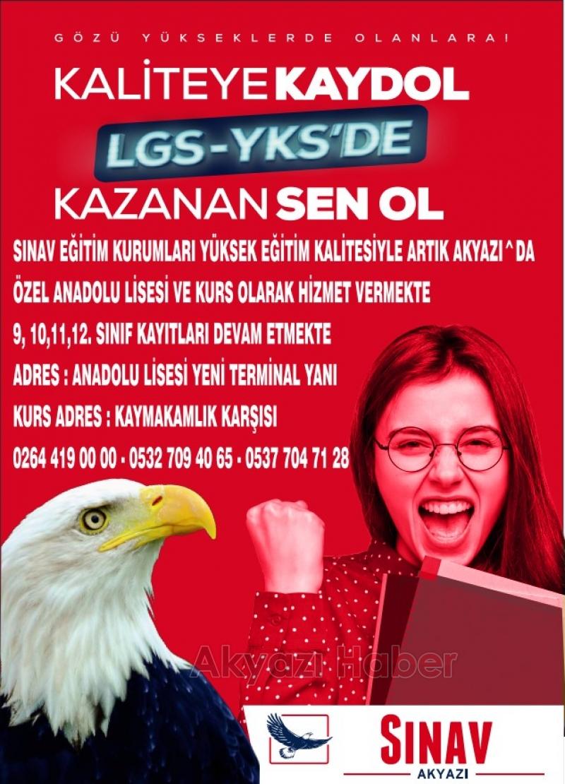 Sınav eğitim kurumları yüksek eğitim kalitesiyle Akyazı'da