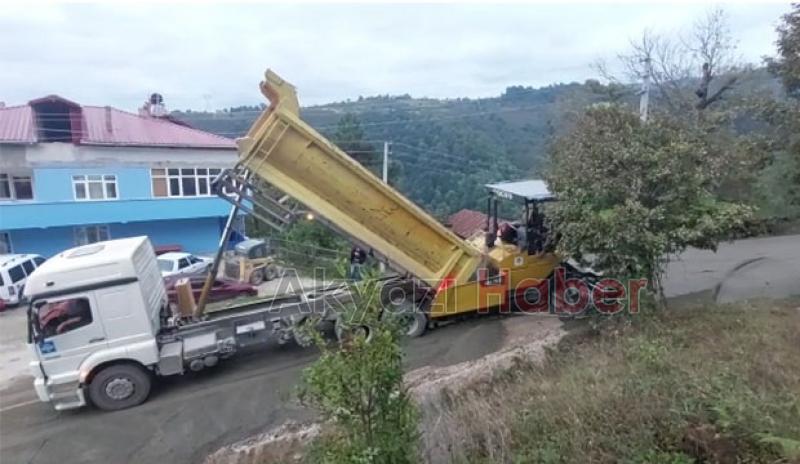 Boztepe'de beton yol çalışması